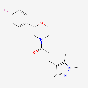 2-(4-fluorophenyl)-4-[3-(1,3,5-trimethyl-1H-pyrazol-4-yl)propanoyl]morpholine