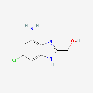 molecular formula C8H8ClN3O B561370 (4-amino-6-chloro-1H-benzo[d]imidazol-2-yl)methanol CAS No. 101257-52-7