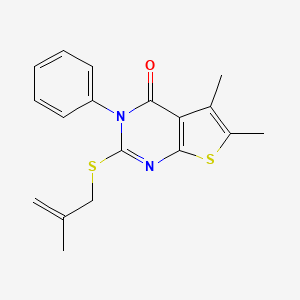 5,6-dimethyl-2-[(2-methyl-2-propen-1-yl)thio]-3-phenylthieno[2,3-d]pyrimidin-4(3H)-one