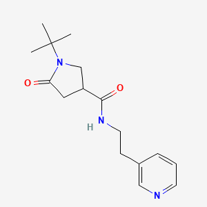 1-tert-butyl-5-oxo-N-[2-(3-pyridinyl)ethyl]-3-pyrrolidinecarboxamide