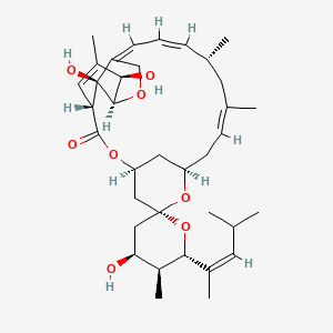 molecular formula C36H52O8 B561374 (1R,4S,4'S,5'S,6R,6'S,8R,10Z,13R,14Z,16Z,20R,21R,24S)-4',21,24-trihydroxy-5',11,13,22-tetramethyl-6'-[(Z)-4-methylpent-2-en-2-yl]spiro[3,7,19-trioxatetracyclo[15.6.1.14,8.020,24]pentacosa-10,14,16,22-tetraene-6,2'-oxane]-2-one CAS No. 104012-75-1