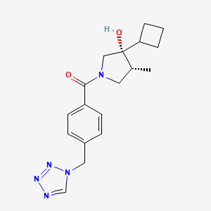 molecular formula C18H23N5O2 B5613789 (3R*,4R*)-3-cyclobutyl-4-methyl-1-[4-(1H-tetrazol-1-ylmethyl)benzoyl]pyrrolidin-3-ol 