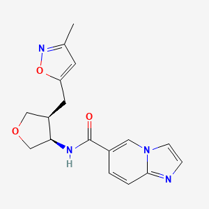 N-{(3R*,4S*)-4-[(3-methylisoxazol-5-yl)methyl]tetrahydrofuran-3-yl}imidazo[1,2-a]pyridine-6-carboxamide