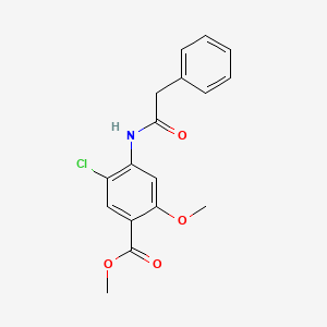molecular formula C17H16ClNO4 B5613822 methyl 5-chloro-2-methoxy-4-[(phenylacetyl)amino]benzoate 