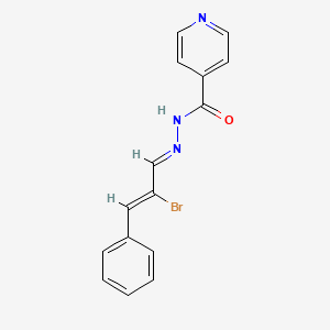 molecular formula C15H12BrN3O B5613850 N'-(2-bromo-3-phenyl-2-propen-1-ylidene)isonicotinohydrazide 