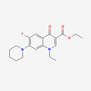 molecular formula C19H23FN2O3 B5613884 ethyl 1-ethyl-6-fluoro-4-oxo-7-(1-piperidinyl)-1,4-dihydro-3-quinolinecarboxylate 