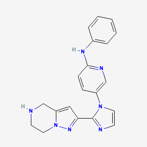 molecular formula C20H19N7 B5613894 N-phenyl-5-[2-(4,5,6,7-tetrahydropyrazolo[1,5-a]pyrazin-2-yl)-1H-imidazol-1-yl]-2-pyridinamine hydrochloride 
