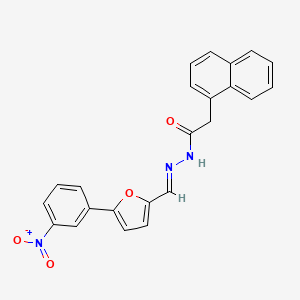 molecular formula C23H17N3O4 B5613897 2-(1-naphthyl)-N'-{[5-(3-nitrophenyl)-2-furyl]methylene}acetohydrazide 