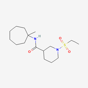 molecular formula C16H30N2O3S B5613920 1-(ethylsulfonyl)-N-(1-methylcycloheptyl)-3-piperidinecarboxamide 