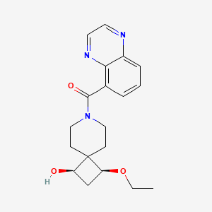 molecular formula C19H23N3O3 B5613921 (1R*,3S*)-3-ethoxy-7-(quinoxalin-5-ylcarbonyl)-7-azaspiro[3.5]nonan-1-ol 