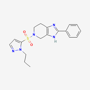 molecular formula C18H21N5O2S B5613922 2-phenyl-5-[(1-propyl-1H-pyrazol-5-yl)sulfonyl]-4,5,6,7-tetrahydro-1H-imidazo[4,5-c]pyridine 