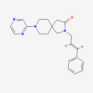 molecular formula C21H24N4O B5614014 2-[(2E)-3-phenyl-2-propen-1-yl]-8-(2-pyrazinyl)-2,8-diazaspiro[4.5]decan-3-one 