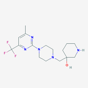 molecular formula C16H24F3N5O B5614040 3-({4-[4-methyl-6-(trifluoromethyl)-2-pyrimidinyl]-1-piperazinyl}methyl)-3-piperidinol dihydrochloride 