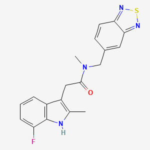 molecular formula C19H17FN4OS B5614044 N-(2,1,3-benzothiadiazol-5-ylmethyl)-2-(7-fluoro-2-methyl-1H-indol-3-yl)-N-methylacetamide 