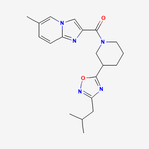 molecular formula C20H25N5O2 B5614068 2-{[3-(3-isobutyl-1,2,4-oxadiazol-5-yl)-1-piperidinyl]carbonyl}-6-methylimidazo[1,2-a]pyridine 