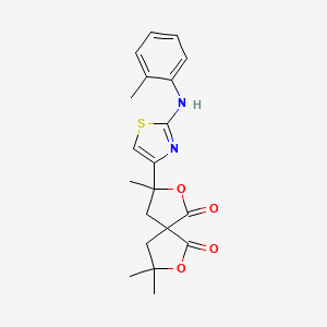 molecular formula C20H22N2O4S B5614114 3,3,8-trimethyl-8-{2-[(2-methylphenyl)amino]-1,3-thiazol-4-yl}-2,7-dioxaspiro[4.4]nonane-1,6-dione 