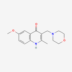 molecular formula C16H20N2O3 B5614125 6-methoxy-2-methyl-3-(4-morpholinylmethyl)-4(1H)-quinolinone 