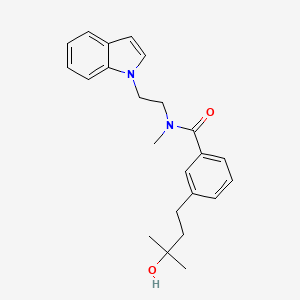 molecular formula C23H28N2O2 B5614129 3-(3-hydroxy-3-methylbutyl)-N-[2-(1H-indol-1-yl)ethyl]-N-methylbenzamide 