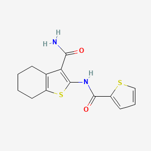molecular formula C14H14N2O2S2 B5614132 2-[(2-噻吩甲酰基)氨基]-4,5,6,7-四氢-1-苯并噻吩-3-甲酰胺 