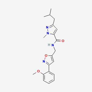 molecular formula C20H24N4O3 B5614135 3-isobutyl-N-{[3-(2-methoxyphenyl)-5-isoxazolyl]methyl}-1-methyl-1H-pyrazole-5-carboxamide 