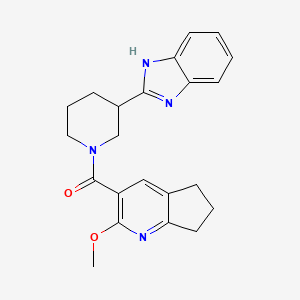 molecular formula C22H24N4O2 B5614143 2-{1-[(2-methoxy-6,7-dihydro-5H-cyclopenta[b]pyridin-3-yl)carbonyl]-3-piperidinyl}-1H-benzimidazole 