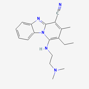 molecular formula C19H23N5 B5614151 1-{[2-(dimethylamino)ethyl]amino}-2-ethyl-3-methylpyrido[1,2-a]benzimidazole-4-carbonitrile 