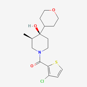molecular formula C16H22ClNO3S B5614154 (3R*,4R*)-1-[(3-chloro-2-thienyl)carbonyl]-3-methyl-4-(tetrahydro-2H-pyran-4-yl)-4-piperidinol 