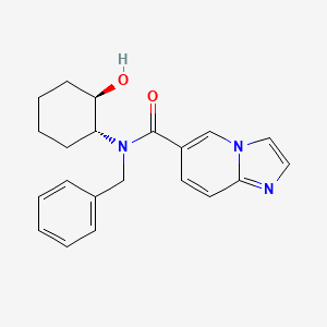 molecular formula C21H23N3O2 B5614190 N-benzyl-N-[(1R*,2R*)-2-hydroxycyclohexyl]imidazo[1,2-a]pyridine-6-carboxamide 