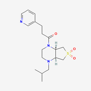 molecular formula C18H27N3O3S B5614224 (4aR*,7aS*)-1-isobutyl-4-[3-(3-pyridinyl)propanoyl]octahydrothieno[3,4-b]pyrazine 6,6-dioxide 