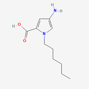 molecular formula C11H18N2O2 B561423 4-Amino-1-hexyl-1H-pyrrole-2-carboxylic acid CAS No. 110253-49-1