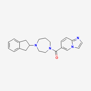 molecular formula C22H24N4O B5614246 6-{[4-(2,3-dihydro-1H-inden-2-yl)-1,4-diazepan-1-yl]carbonyl}imidazo[1,2-a]pyridine 