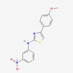 molecular formula C16H13N3O3S B5614266 4-(4-methoxyphenyl)-N-(3-nitrophenyl)-1,3-thiazol-2-amine 