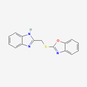molecular formula C15H11N3OS B5614271 2-[(1H-benzimidazol-2-ylmethyl)thio]-1,3-benzoxazole 