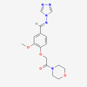 molecular formula C16H19N5O4 B5614274 N-{3-methoxy-4-[2-(4-morpholinyl)-2-oxoethoxy]benzylidene}-4H-1,2,4-triazol-4-amine 