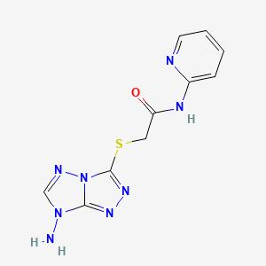 molecular formula C10H10N8OS B5614293 2-[(7-amino-7H-[1,2,4]triazolo[4,3-b][1,2,4]triazol-3-yl)thio]-N-2-pyridinylacetamide 