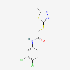 molecular formula C11H9Cl2N3OS2 B5614295 N-(3,4-dichlorophenyl)-2-[(5-methyl-1,3,4-thiadiazol-2-yl)thio]acetamide 