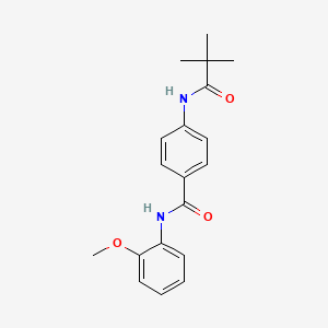 molecular formula C19H22N2O3 B5614296 4-[(2,2-dimethylpropanoyl)amino]-N-(2-methoxyphenyl)benzamide CAS No. 5759-68-2