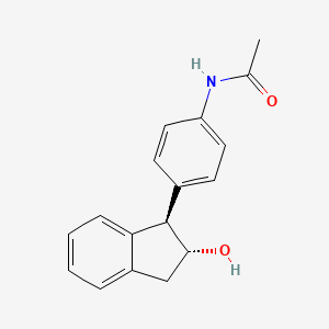 molecular formula C17H17NO2 B5614306 N-{4-[(1R*,2R*)-2-hydroxy-2,3-dihydro-1H-inden-1-yl]phenyl}acetamide 
