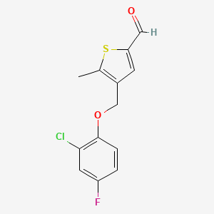molecular formula C13H10ClFO2S B5614329 4-[(2-chloro-4-fluorophenoxy)methyl]-5-methyl-2-thiophenecarbaldehyde 