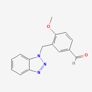 molecular formula C15H13N3O2 B5614344 3-(1H-1,2,3-benzotriazol-1-ylmethyl)-4-methoxybenzaldehyde 