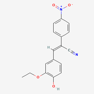 molecular formula C17H14N2O4 B5614368 3-(3-ethoxy-4-hydroxyphenyl)-2-(4-nitrophenyl)acrylonitrile 
