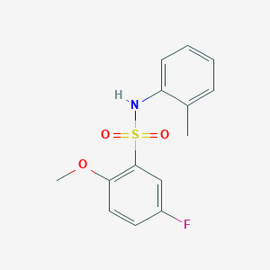 molecular formula C14H14FNO3S B5614376 5-fluoro-2-methoxy-N-(2-methylphenyl)benzenesulfonamide 
