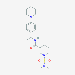molecular formula C21H34N4O3S B5614379 1-[(dimethylamino)sulfonyl]-N-{1-[4-(1-piperidinyl)phenyl]ethyl}-3-piperidinecarboxamide 
