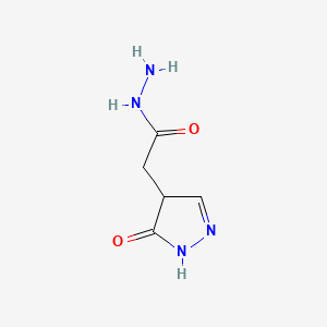 molecular formula C5H8N4O2 B561438 2-(5-oxo-4,5-dihydro-1H-pyrazol-4-yl)acetohydrazide CAS No. 104096-33-5