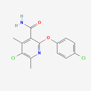 molecular formula C14H12Cl2N2O2 B5614415 5-chloro-2-(4-chlorophenoxy)-4,6-dimethylnicotinamide 