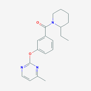 molecular formula C19H23N3O2 B5614419 2-{3-[(2-ethyl-1-piperidinyl)carbonyl]phenoxy}-4-methylpyrimidine 