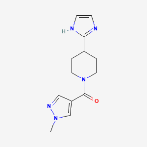 molecular formula C13H17N5O B5614430 4-(1H-imidazol-2-yl)-1-[(1-methyl-1H-pyrazol-4-yl)carbonyl]piperidine 