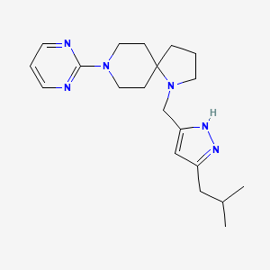 molecular formula C20H30N6 B5614455 1-[(5-isobutyl-1H-pyrazol-3-yl)methyl]-8-(2-pyrimidinyl)-1,8-diazaspiro[4.5]decane 