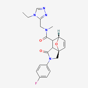molecular formula C21H22FN5O3 B5614471 (3aR*,6S*)-N-[(4-ethyl-4H-1,2,4-triazol-3-yl)methyl]-2-(4-fluorophenyl)-N-methyl-1-oxo-1,2,3,6,7,7a-hexahydro-3a,6-epoxyisoindole-7-carboxamide 