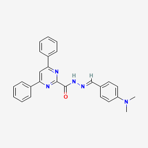 molecular formula C26H23N5O B5614475 N'-[4-(dimethylamino)benzylidene]-4,6-diphenyl-2-pyrimidinecarbohydrazide 